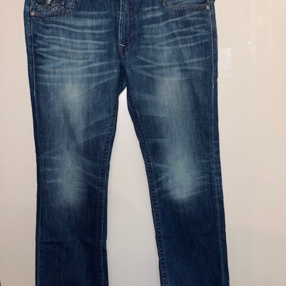 True Religion Jeans, Blue, Size 40, Bluish Grey, Straight Leg - Picture 2 of 5